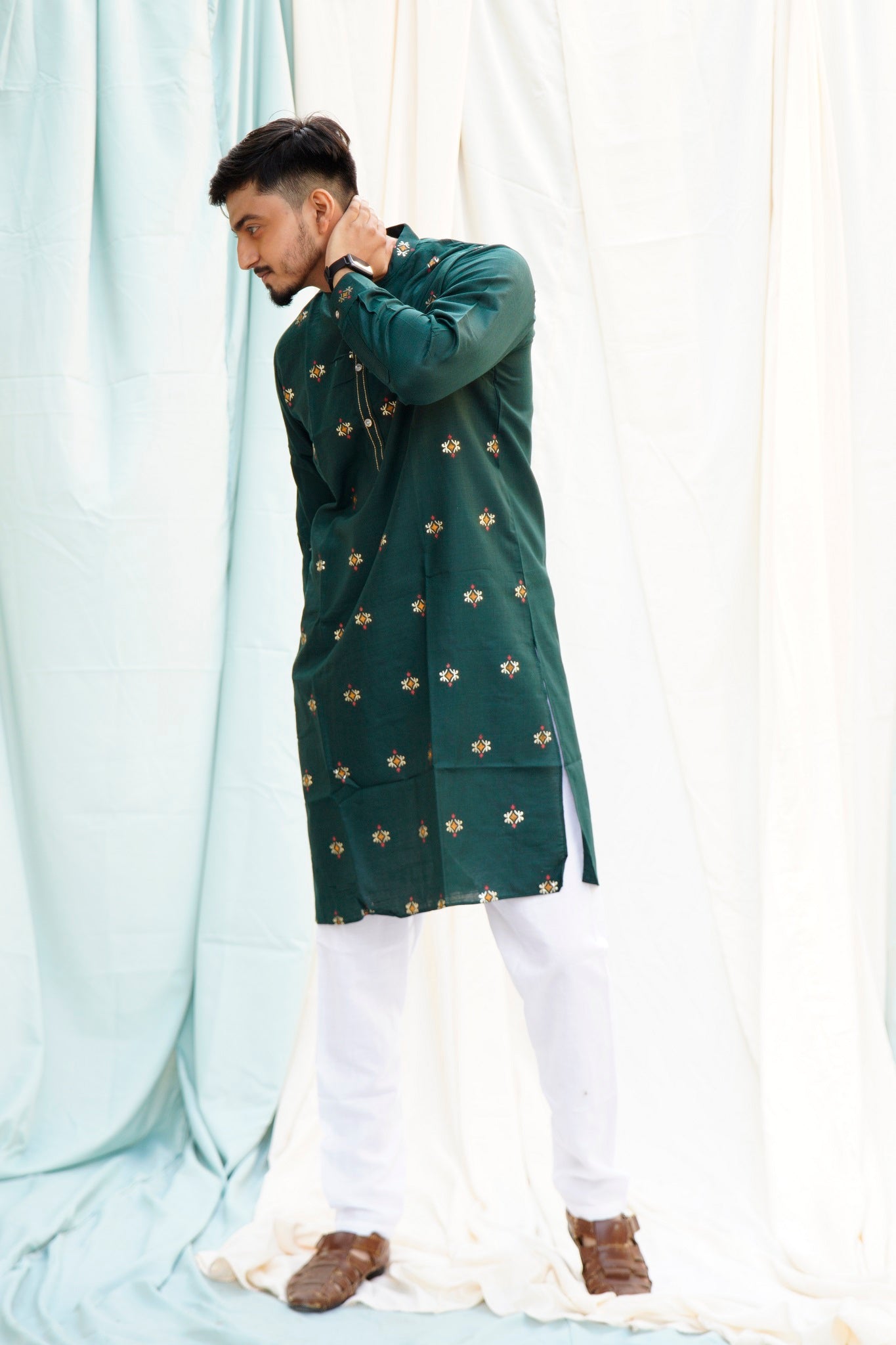 Sohni Mahiwal Green Ethnic Set