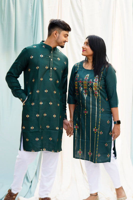Sohni Mahiwal Green Ethnic Set