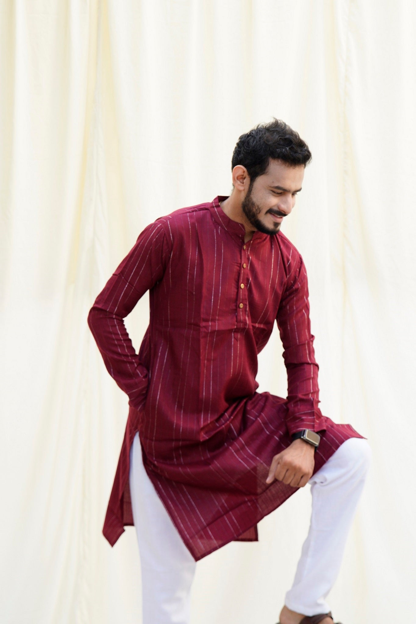 Shah Jahan Mumtaz Maroon Ethnic Set