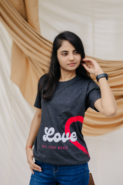 Love You Rose Black T-shirt