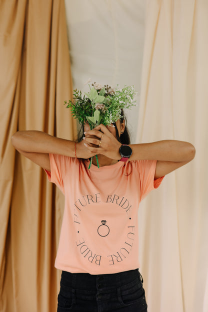 Bride Groom Sunset Orange T-shirt