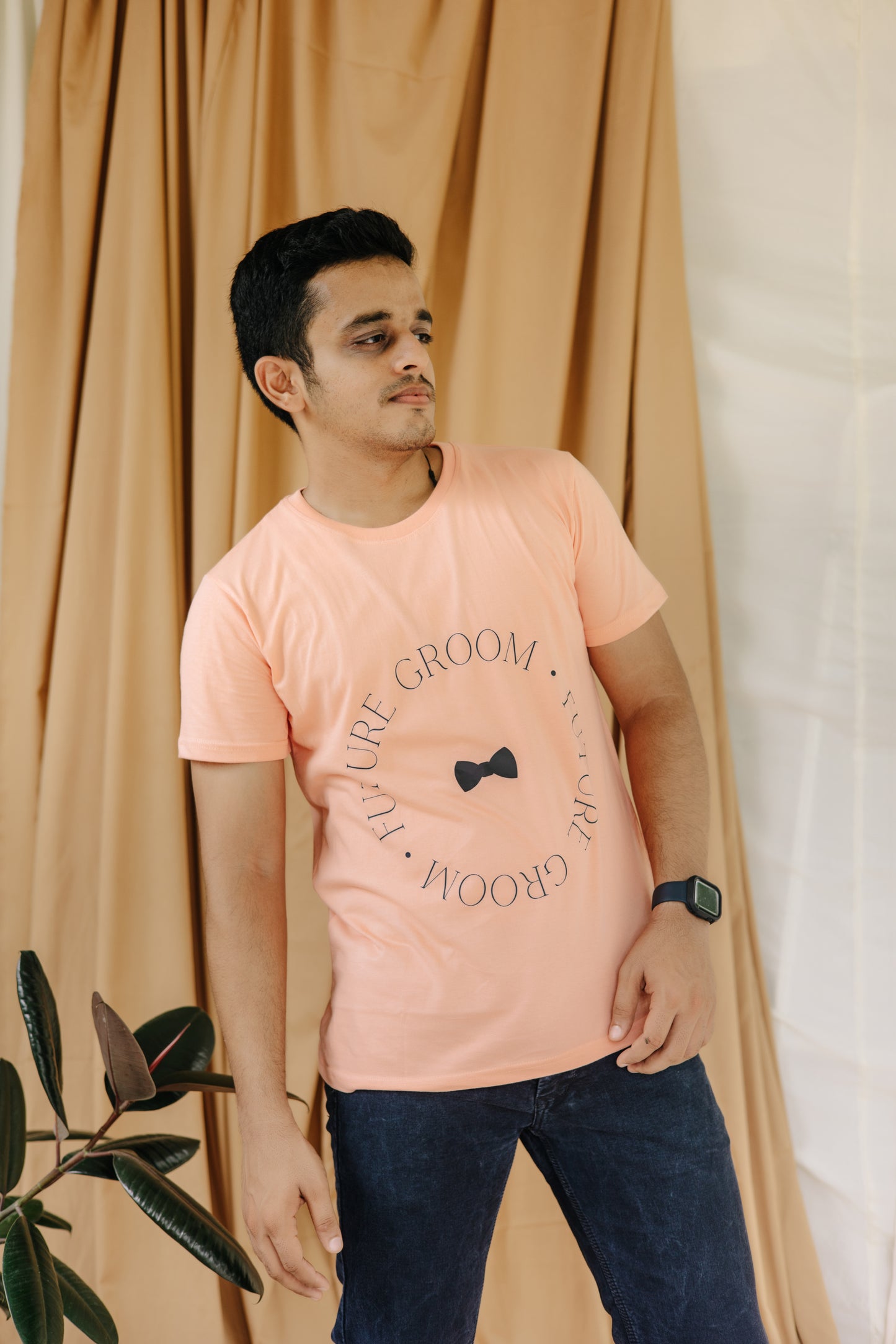 Bride Groom Sunset Orange T-shirt