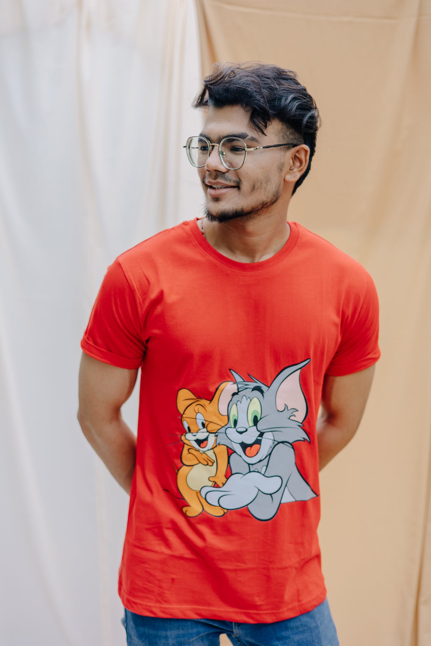 Tom and Jerry Hibiscus Red T-shirt