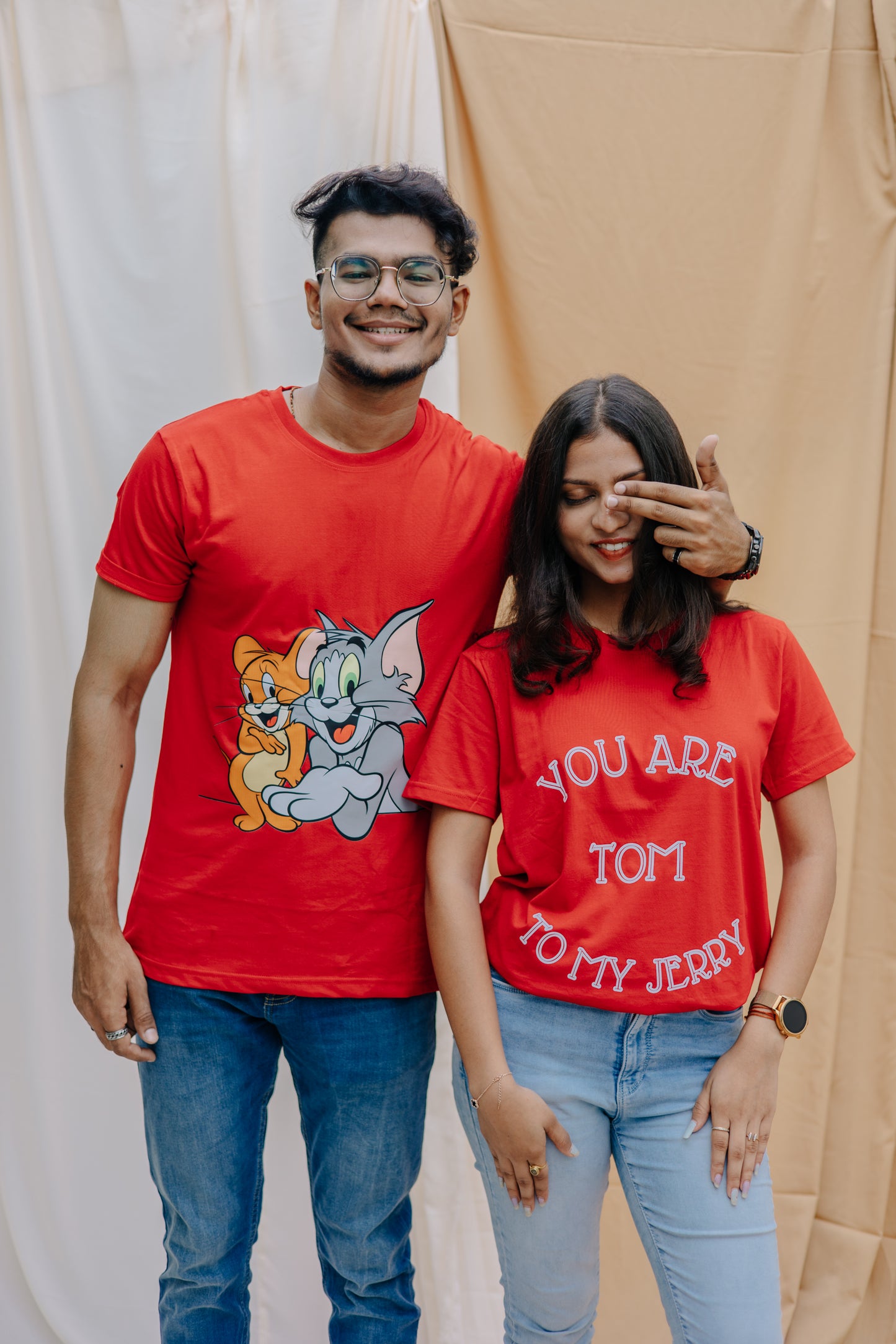 Tom and Jerry Hibiscus Red T-shirt