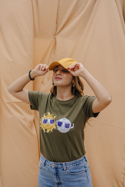 Sun Moon Olive Green T-shirt