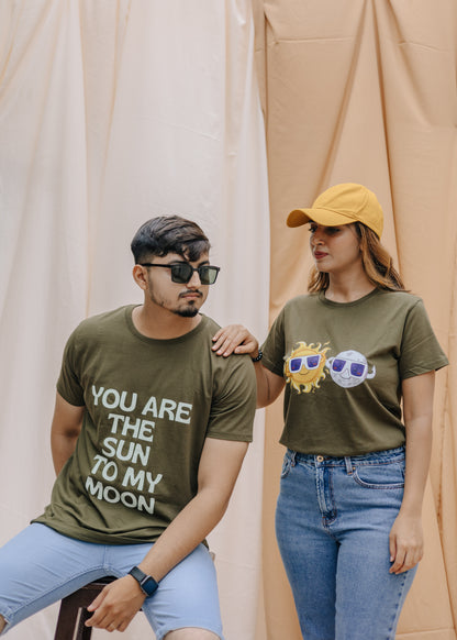 Sun Moon Olive Green T-shirt