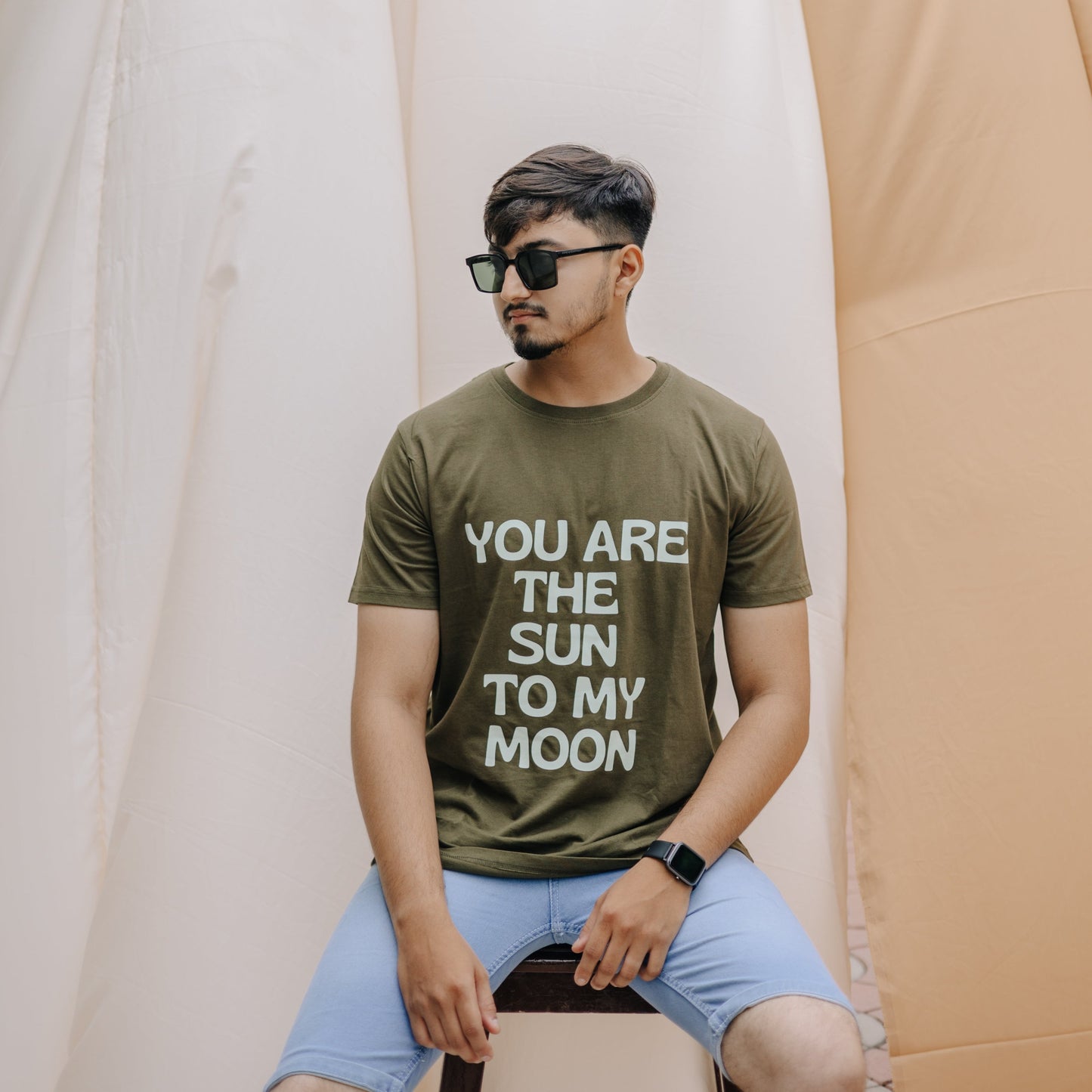 Sun Moon Olive Green T-shirt