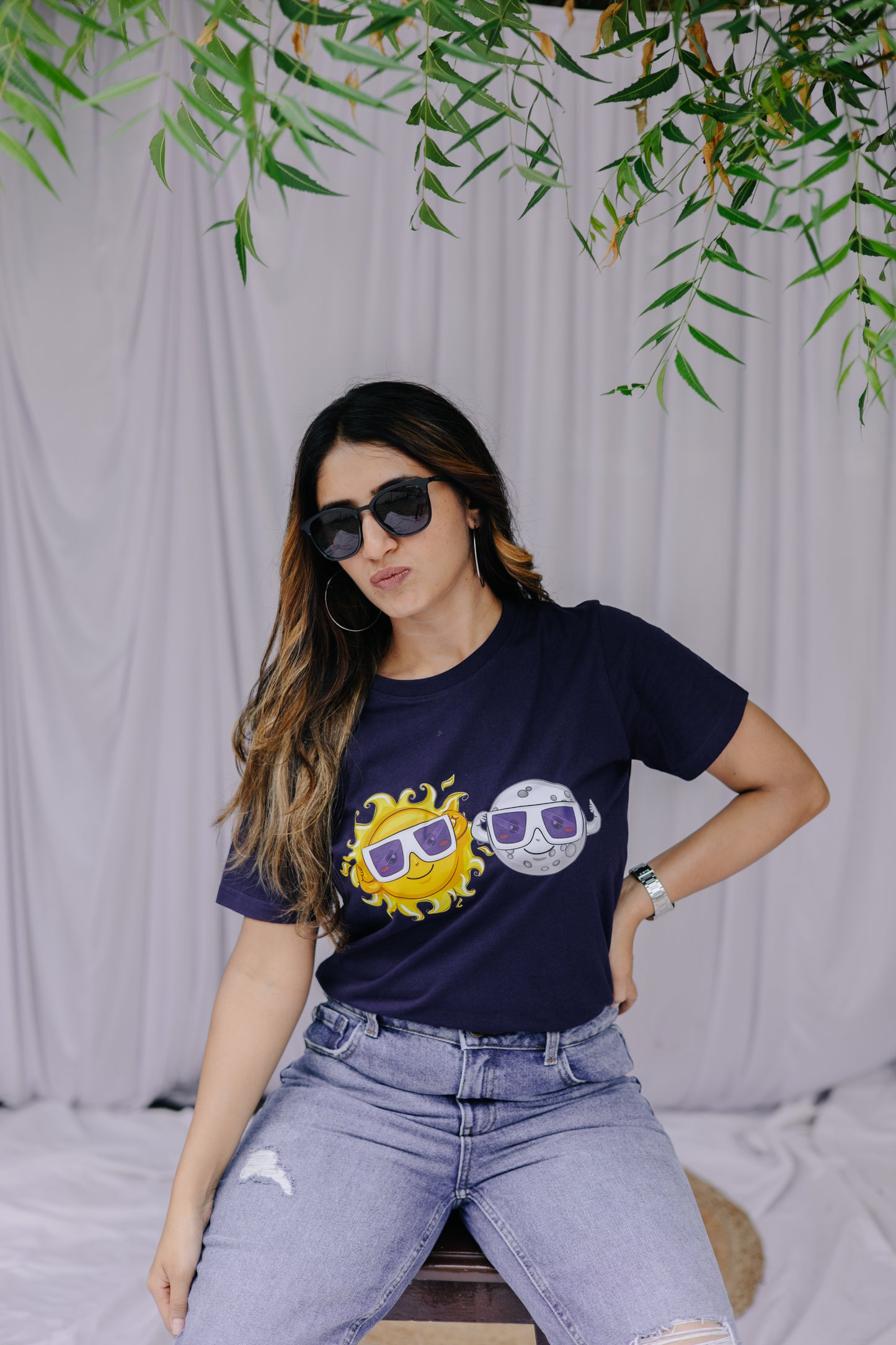 Sun Moon Berry Blue T-shirt