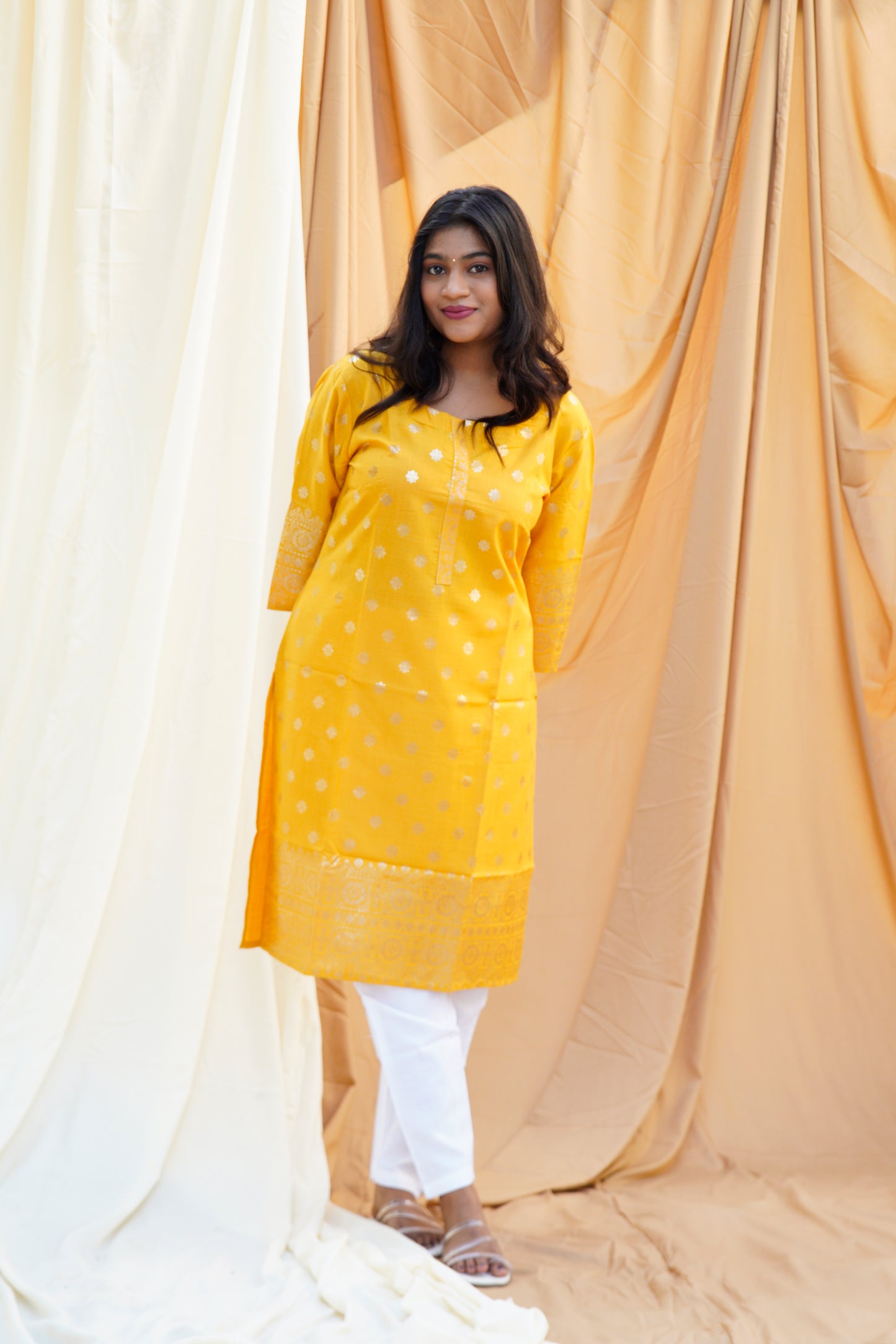 Anarkali Salim Yellow Couple Ethnic Set