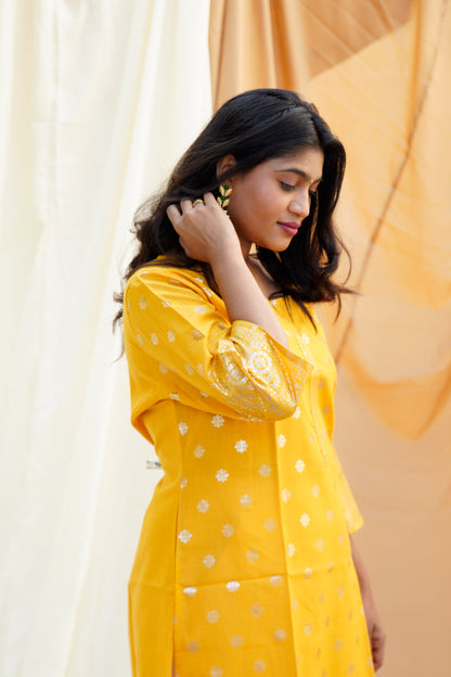 Anarkali Salim Yellow Couple Ethnic Set