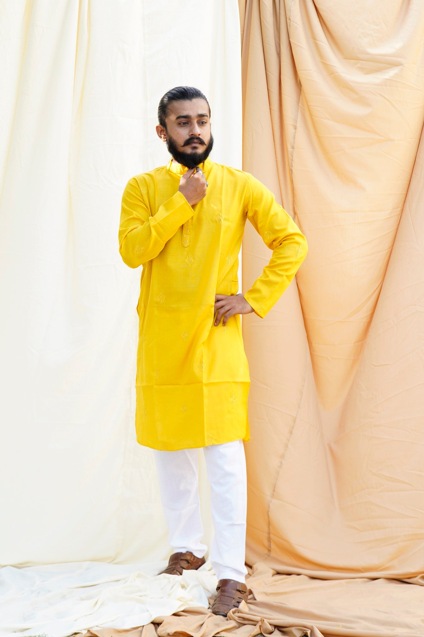 Heer Ranjha Yellow Ethnic Set