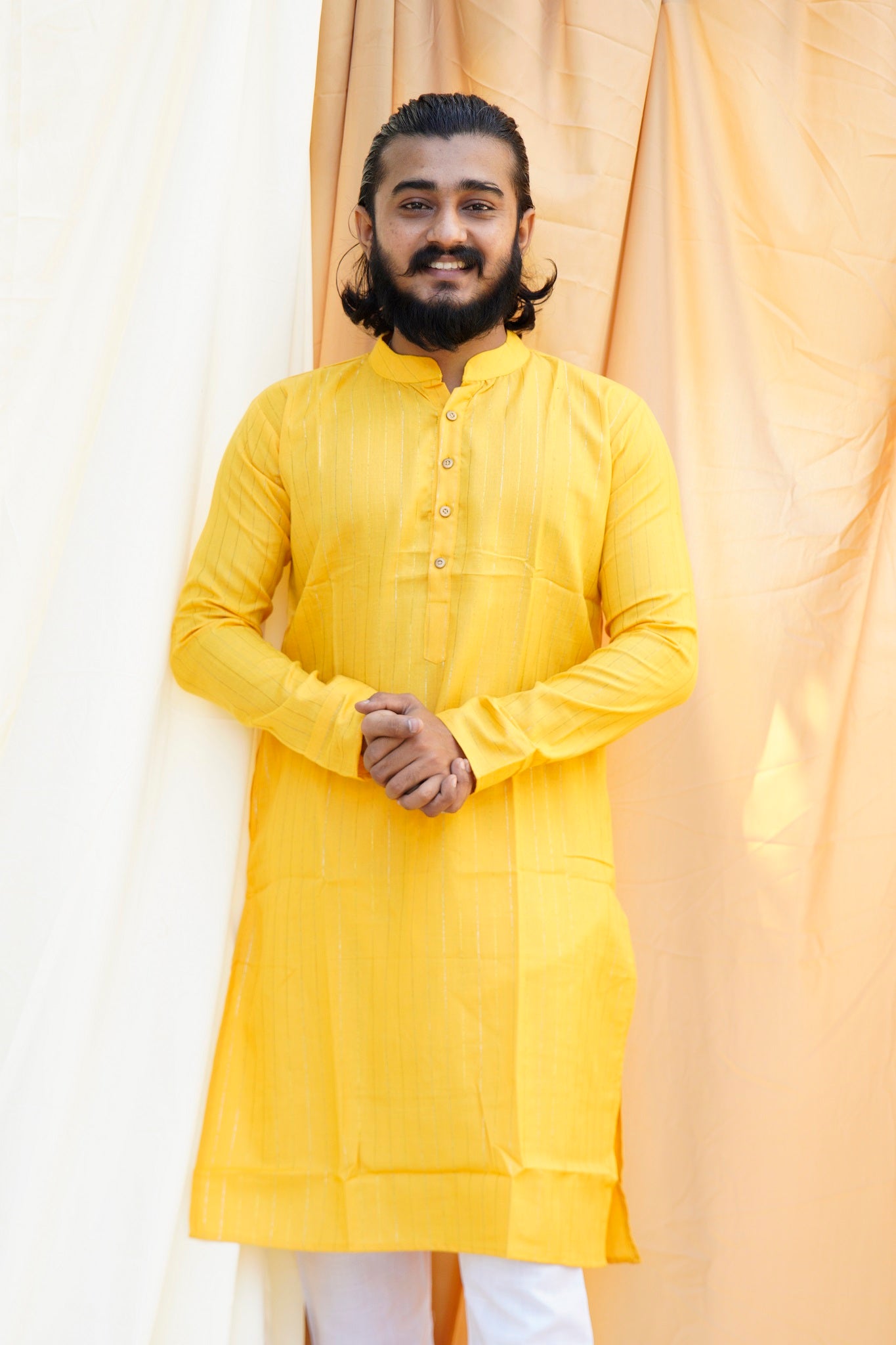 Shah Jahan Mumtaz Yellow Ethnic Set