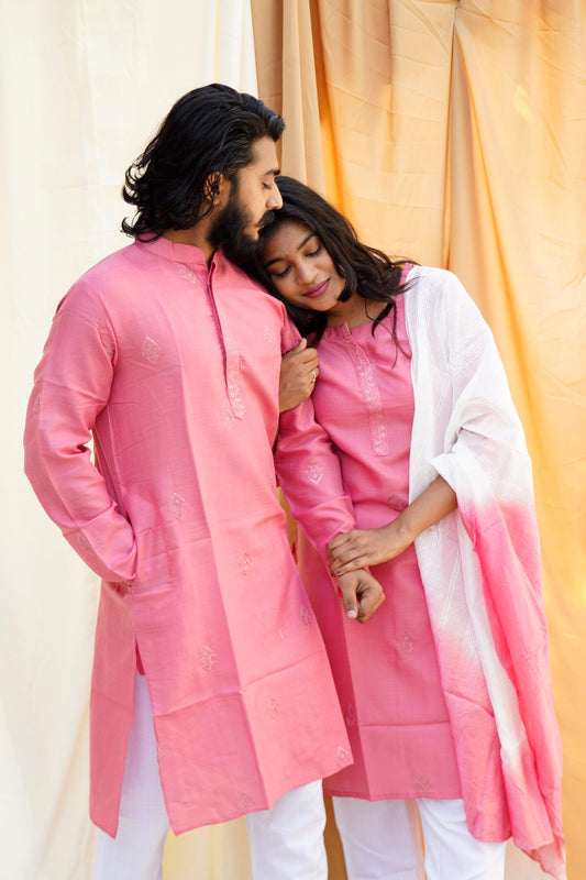 Heer Ranjha Pink Ethnic Set