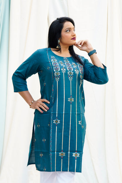 Sohni Mahiwal Peacock Blue Ethnic Set