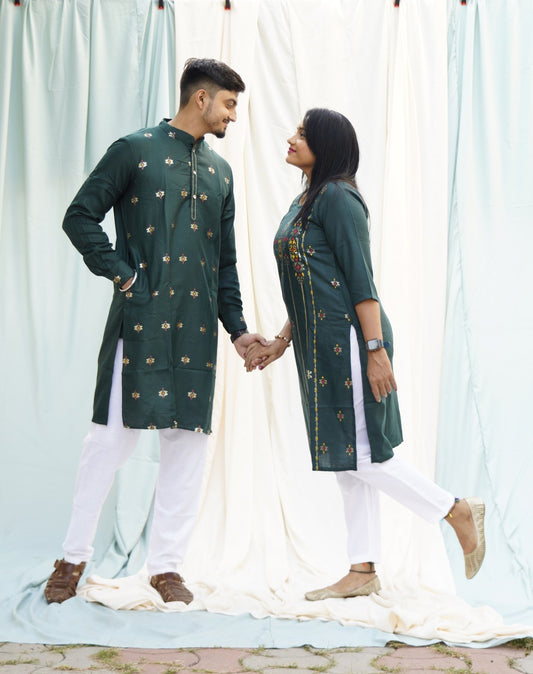 Sohni Mahiwal Green Ethnic Set