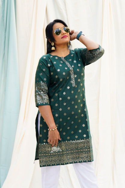 Anarkali Salim Green Couple Ethnic Set