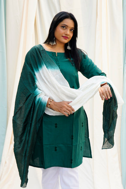 Heer Ranjha Green Ethnic Set