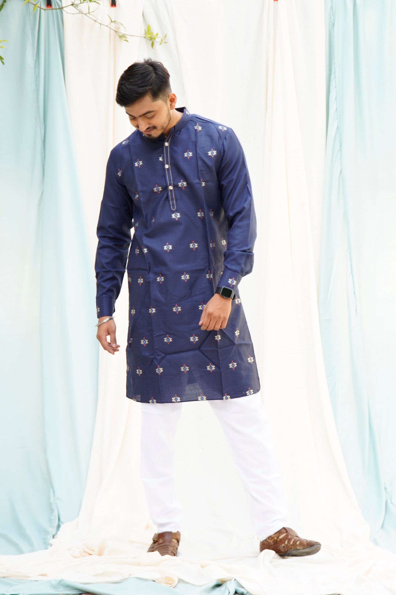 Sohni Mahiwal Navy Blue Ethnic Set