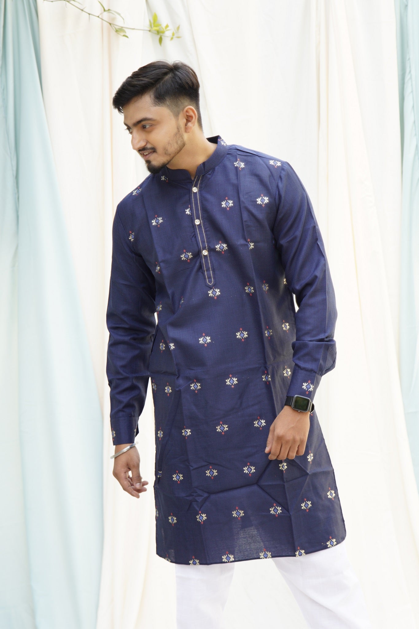 Sohni Mahiwal Navy Blue Ethnic Set