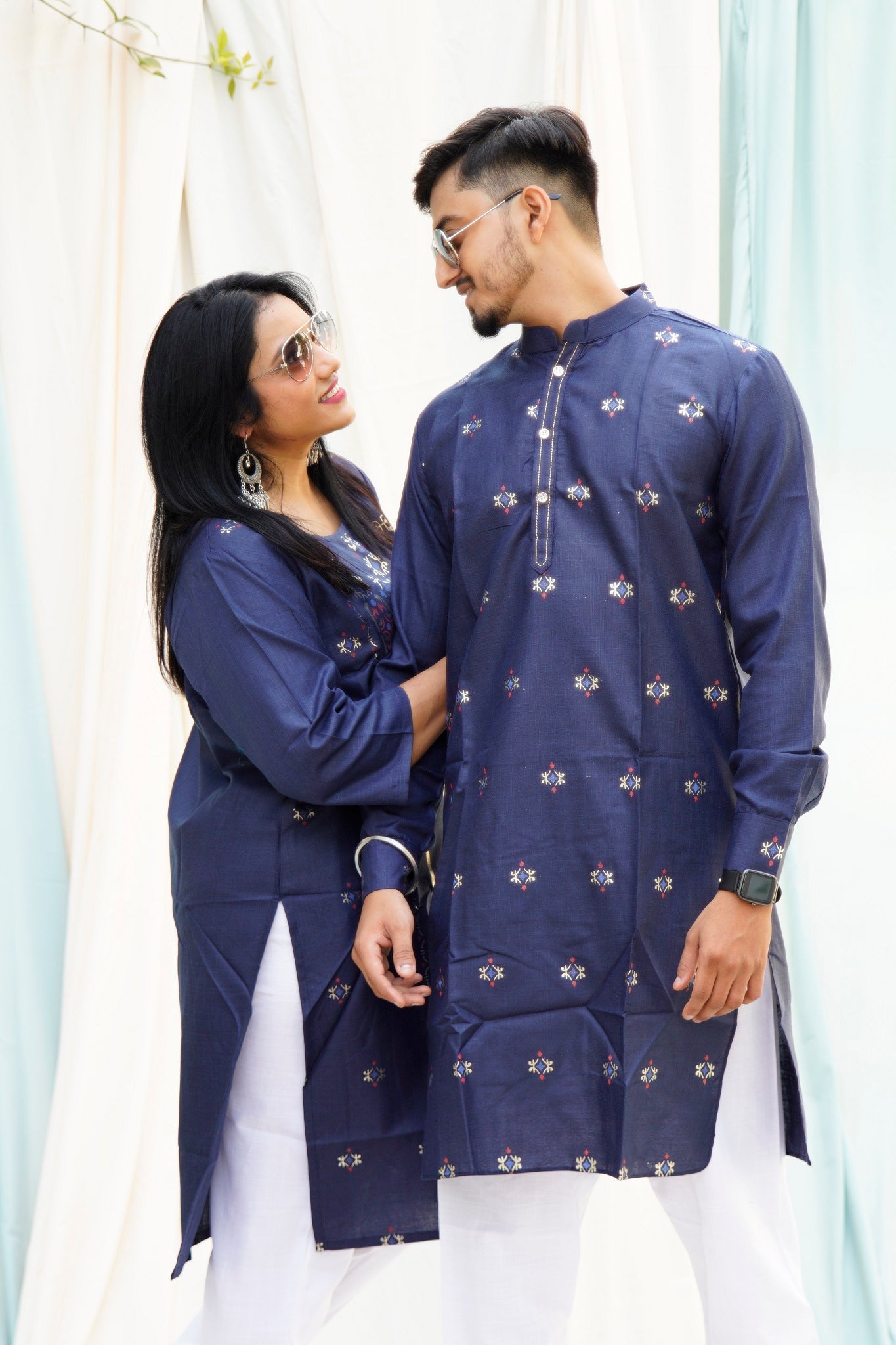 Sohni Mahiwal Navy Blue Ethnic Set