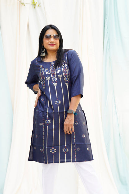 Sohni Mahiwal Navy Blue Ethnic Set