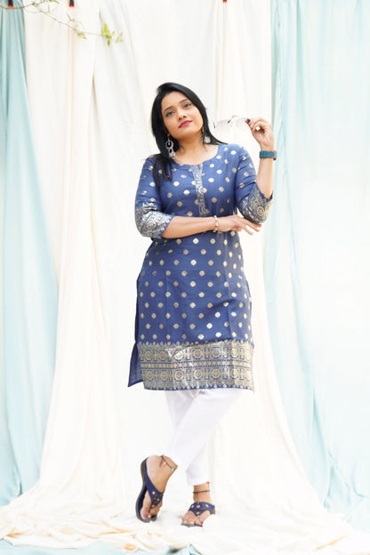 Anarkali Salim Blue Couple Ethnic Set