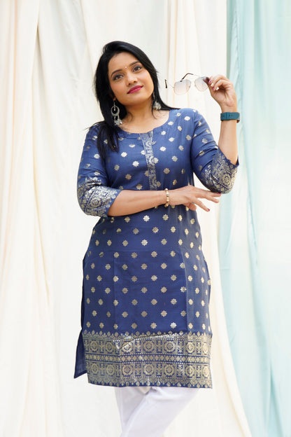 Anarkali Salim Blue Couple Ethnic Set