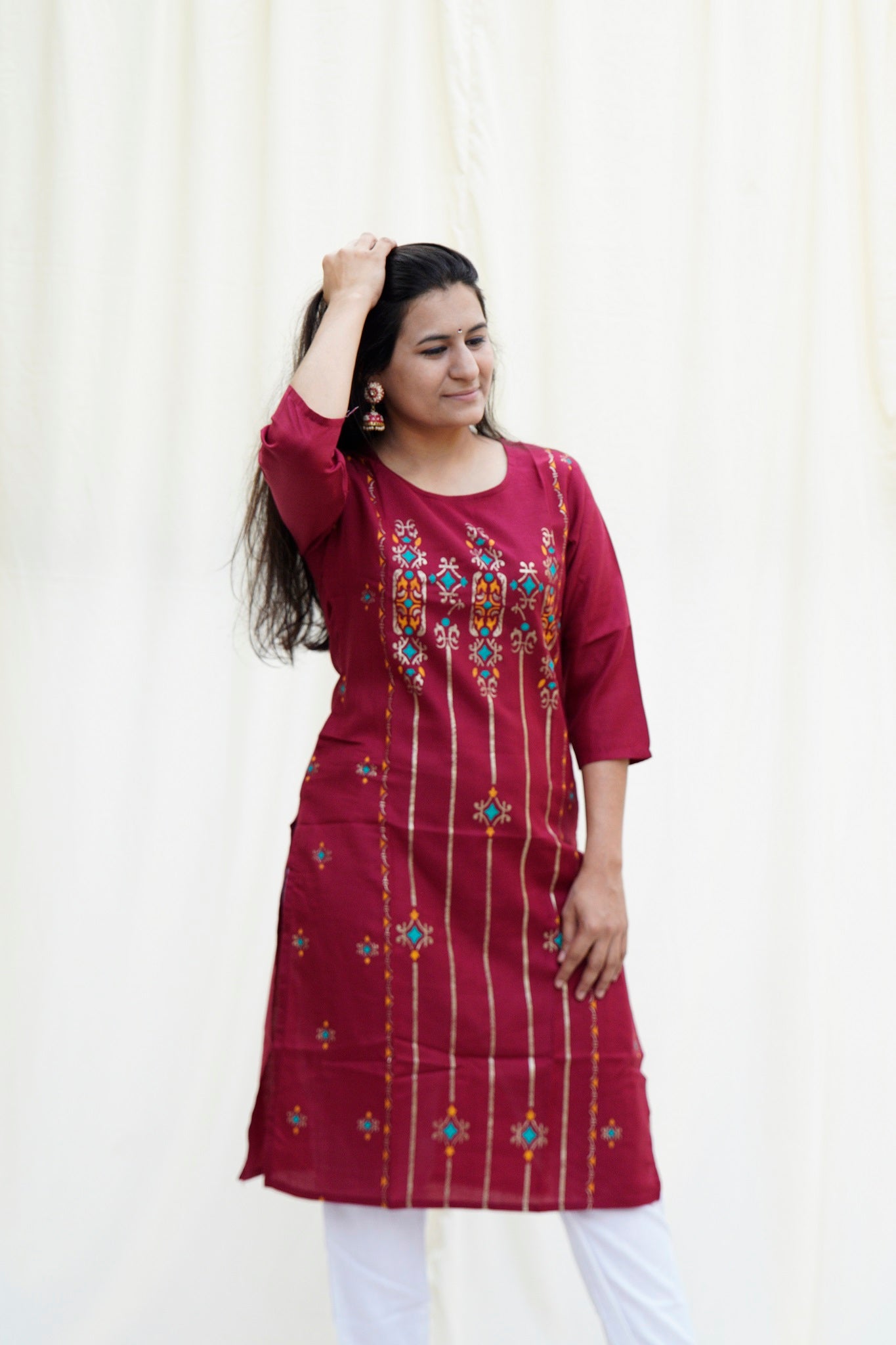 Sohni Mahiwal Maroon Ethnic Set