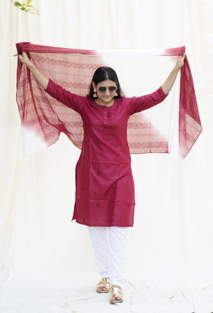 Heer Ranjha Maroon Ethnic Set