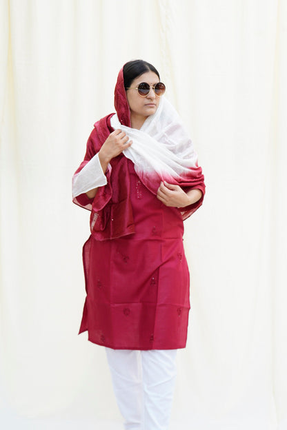 Heer Ranjha Maroon Ethnic Set