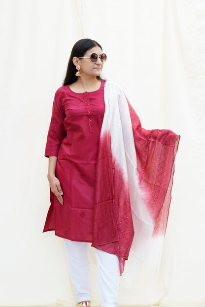 Heer Ranjha Maroon Ethnic Set