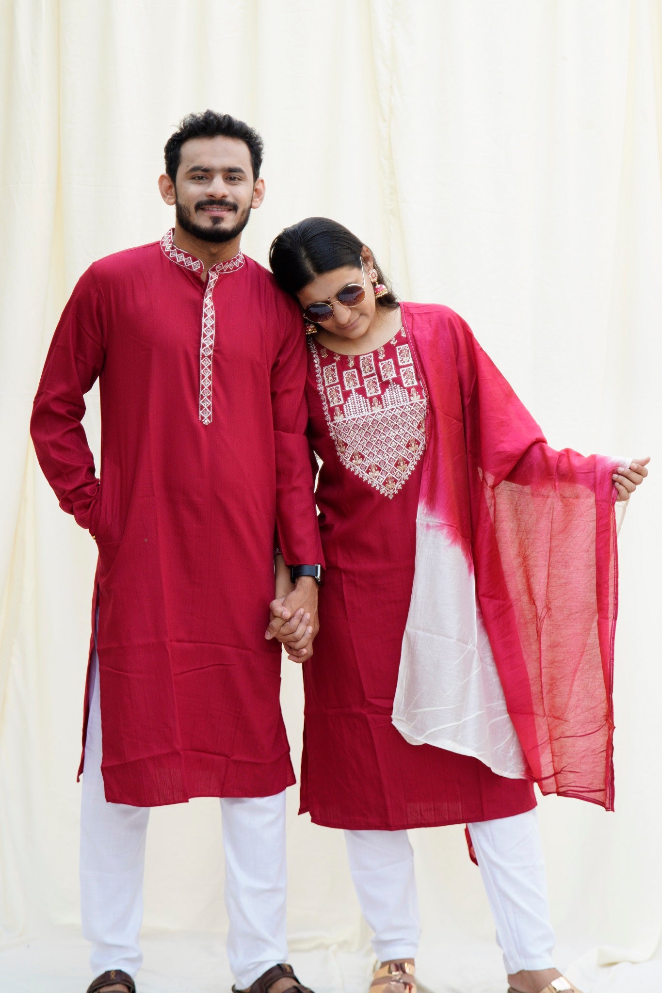 Romeo Juliet Maroon Ethnic Set