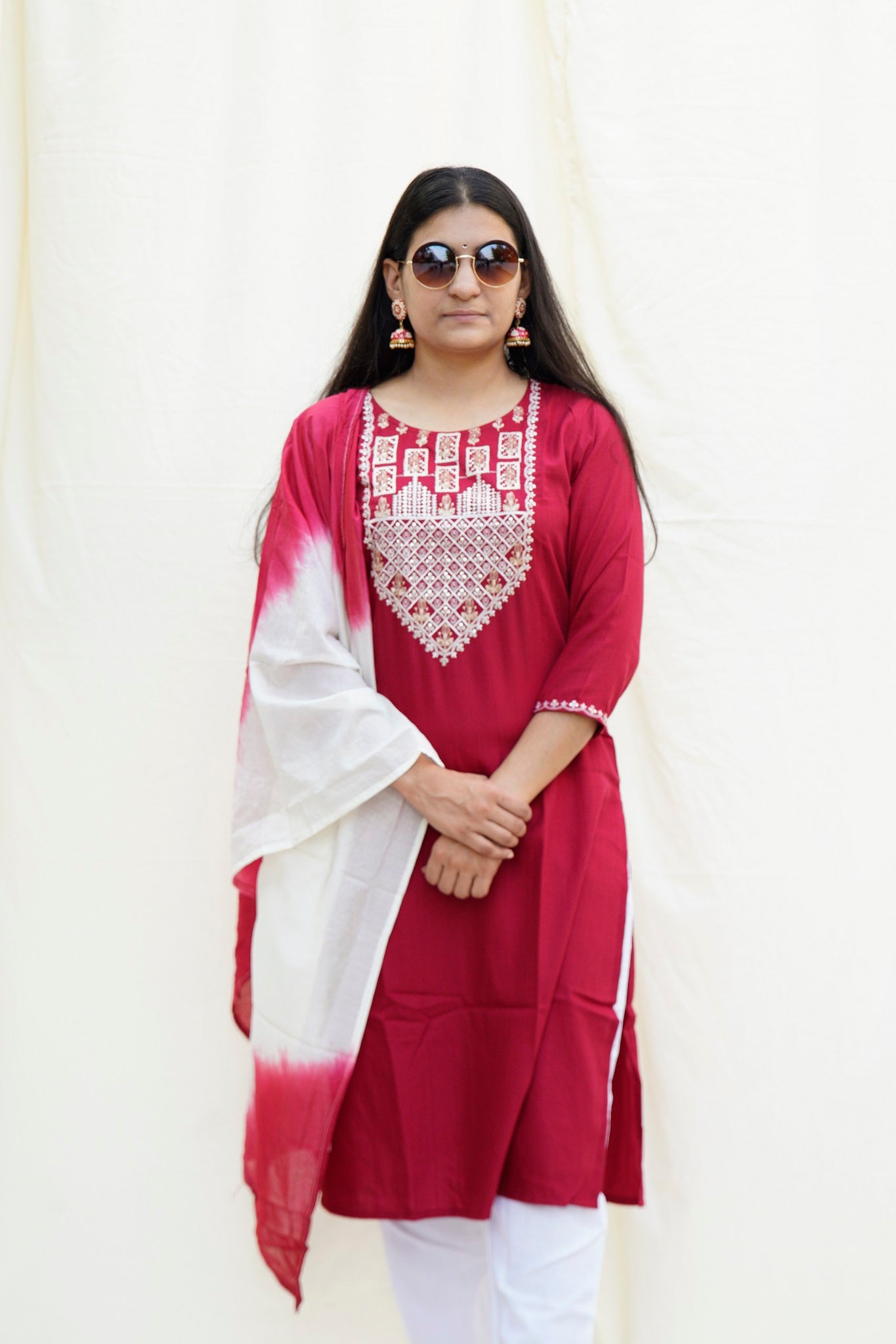 Romeo Juliet Maroon Ethnic Set