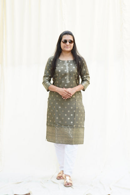 Anarkali Salim Grey Couple Ethnic Set